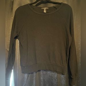 Forever 21 Black Long Sleeve Crop Top